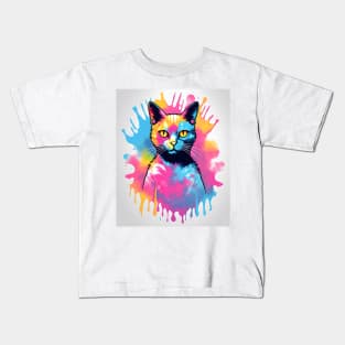 Tie Dye Cat Kids T-Shirt